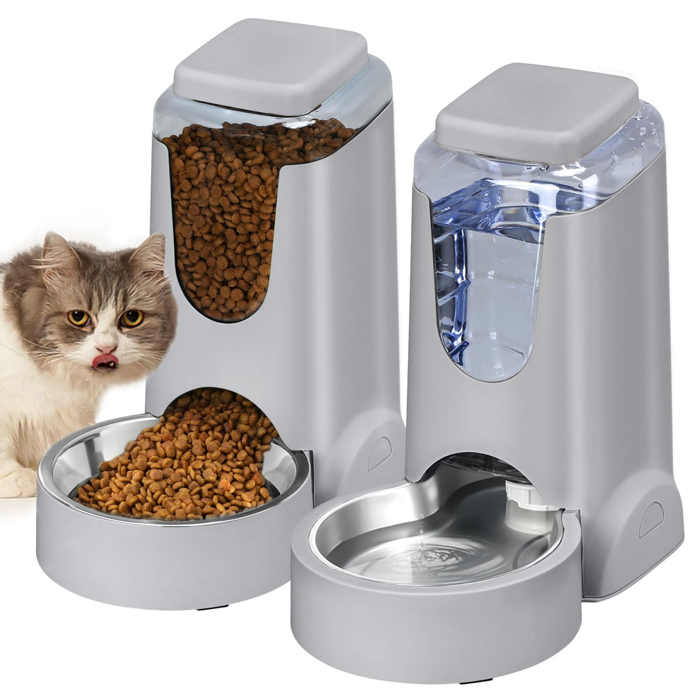 HWONMTE portable automatic cat feeder bowl for easy, mess-free meals.