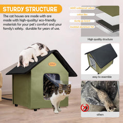 HXPLN outdoor cat house two exits design offers escape routes for safety