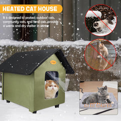 HXPLN outdoor cat house weatherproof materials keep shelter dry during rain and snow