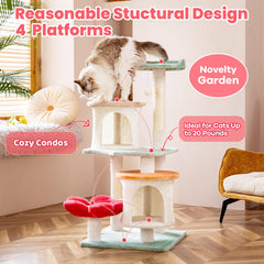 HYABI Flower Cat Tree Rest Rooms offer cozy napping spaces for cats.