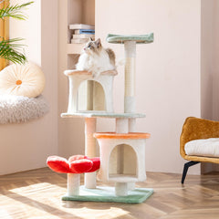 HYABI Flower Cat Tree Tower with multiple levels for climbing and lounging.