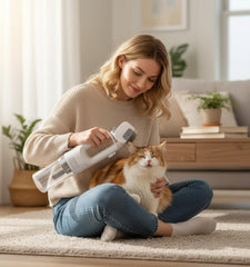 Hychipet 5-in-1 grooming brushes demonstrate detangling and finishing steps