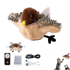 HYCIM Flying Bird Cat Toy with wings in motion for engaging indoor play.