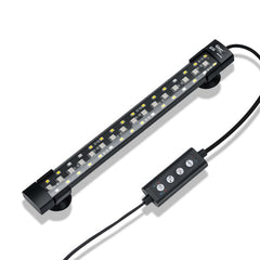 Hygger 24/7 mode submersible light front view shows gentle glow for peaceful aquarium ambience