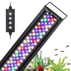 Hygger 26W LED light, front view, enhances planted-tank growth with adjustable spectrum.