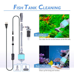 hygger 360gph aquarium gravel cleaner filter housing traps debris for clean water return