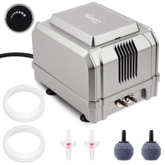 Hygger 8W aquarium air pump front view for space-saving freshwater setups.