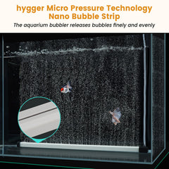 Hygger Bubble Strip side view demonstrates submerged setup and even air distribution