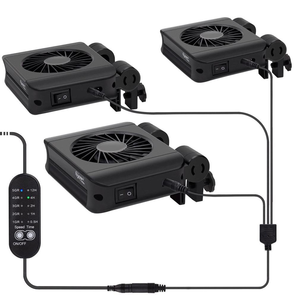 Hygger aquarium chillers fan three-head assembly cools multiple tanks efficiently
