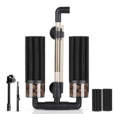 Hygger aquarium double sponge filter with extendable clip for versatile mounting and quick setup.