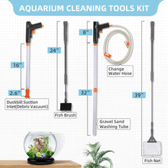 Hygger Aquarium Gravel Cleaner Kit brush for scrubbing tank walls and algae