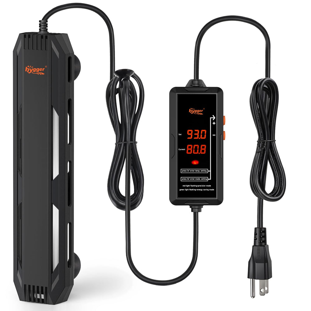 Hygger aquarium heater in-tank provides stable warmth for tropical fish.