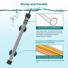 Hygger aquarium heater out-of-water protection enhances safety during maintenance.