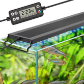 hygger Auto On Off LED aquarium light front view shows vibrant full-spectrum glow for plants