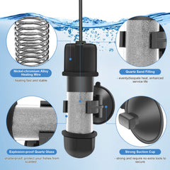 hygger betta heater 2mm quartz glass durability and corrosion resistance
