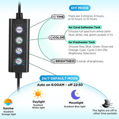 Hygger Clip-On DIY Mode panel lets you customize time, brightness, and color