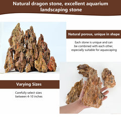 Hygger CO2 dragon stone honeycomb pattern adds depth for aquariums.