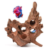 Hygger CO2 Driftwood porous closeup texture highlights natural holes for fish shelter.