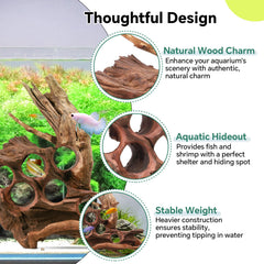 Hygger CO2 Driftwood reptile habitat decor adds natural ambiance to terrariums.