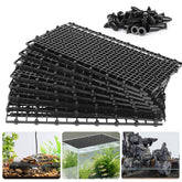 Hygger CO2 egg crate grid black 12pcs enables modular aquarium dividers and filtration support