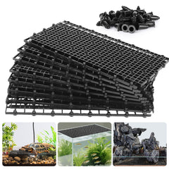 Hygger CO2 egg crate grid black 12pcs enables modular aquarium dividers and filtration support