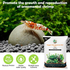 Hygger CO2 shrimp substrate laid in tank as ready-to-use base for lush growth.