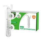 Hygger CO2 Spiral Bubble Counter crystal glass view shows precise CO2 output at a glance.