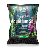 Hygger CO2 upgraded soil front view supports vibrant planted tank setup.