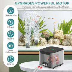 hygger dual outlet ports enable simultaneous aeration for two tanks
