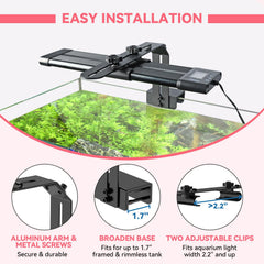Hygger durable aluminum construction highlights corrosion resistance for saltwater and freshwater tanks