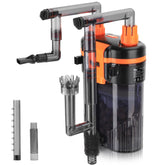 Hygger external hang-on-back filter front view for compact tanks enhances clarity and water health
