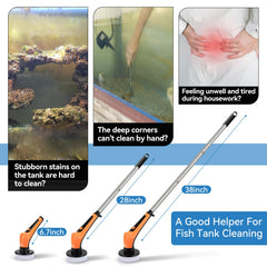 Hygger clean-spin brush head in action for stubborn algae.