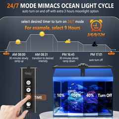 hygger LED saltwater light dimming control panel for programmable settings