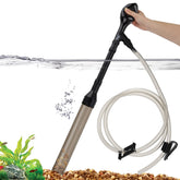 Hygger manual 256GPH gravel vacuum handle operation enables ergonomic, easy tank cleaning.