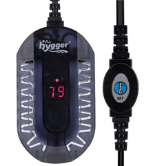 hygger mini glass aquarium heater front view with digital display enables precise temperature control.