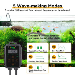 The magnetic base lets you position the Hygger pump easily for flexible tank placement.