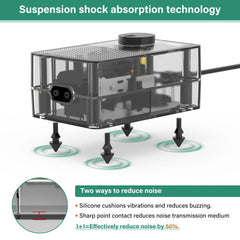 Hygger See-Through Air Pump double-outlet supports multiple air stones for even aeration