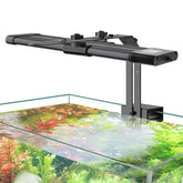 Hygger small clip-on aquarium light front view shows compact rimless tank compatibility.