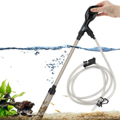 Hygger small gravel vacuum with handle and duckbill head for precise debris removal.