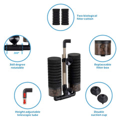 Hygger adjustable outlet directs water flow for even circulation in 15-55 gallon tanks