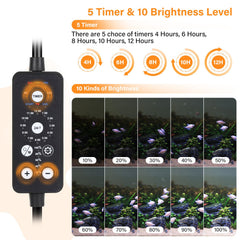 Hygger submersible LED aquarium light DIY mode for custom timings and colors