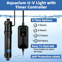 hygger uv light protective shield shows shielded housing protecting fish and users