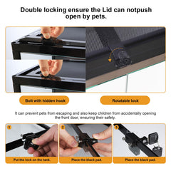 Hygger Zoo cable pass top holes with secure lid for cable management