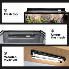 Hygger Zoo easy-install-hanging-kit image demonstrating quick setup with on/off switch.