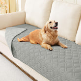 Hyha manta impermeable para perro, vista frontal, protege sofá de manchas y derrames.