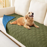 Manta impermeable hyha para perros, vista frontal, protege el sofá de manchas con facilidad.