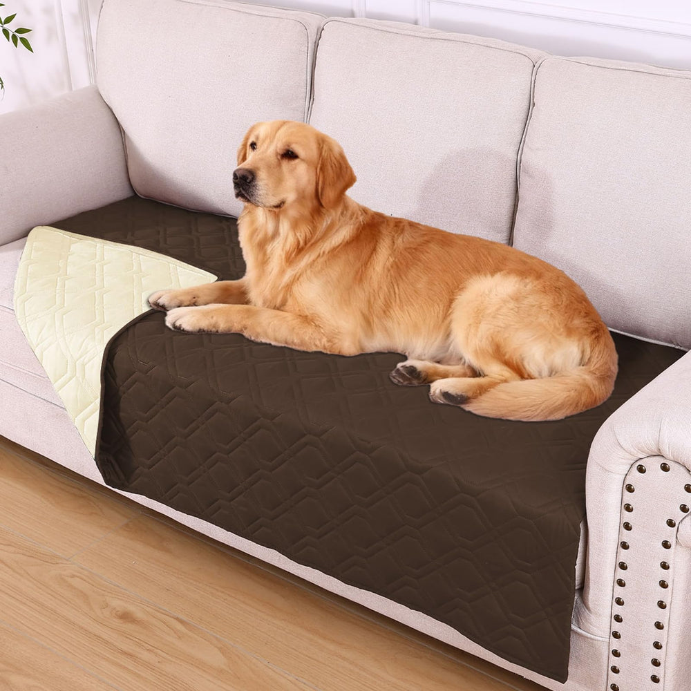 Hyha waterproof dog bed blanket folded, highlighting triple protection against spills