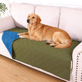hyha waterproof dog bed blanket front view shows dual colors for furniture protection