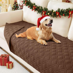 hyha waterproof dog bed blanket front view shows triple protection against spills
