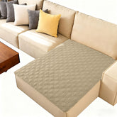 hyha waterproof dog bed blanket taupe demonstrates triple waterproof protection for spill-free furniture.